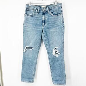 Madewell Roadtripper Slim Boy Jeans Distressed High Rise